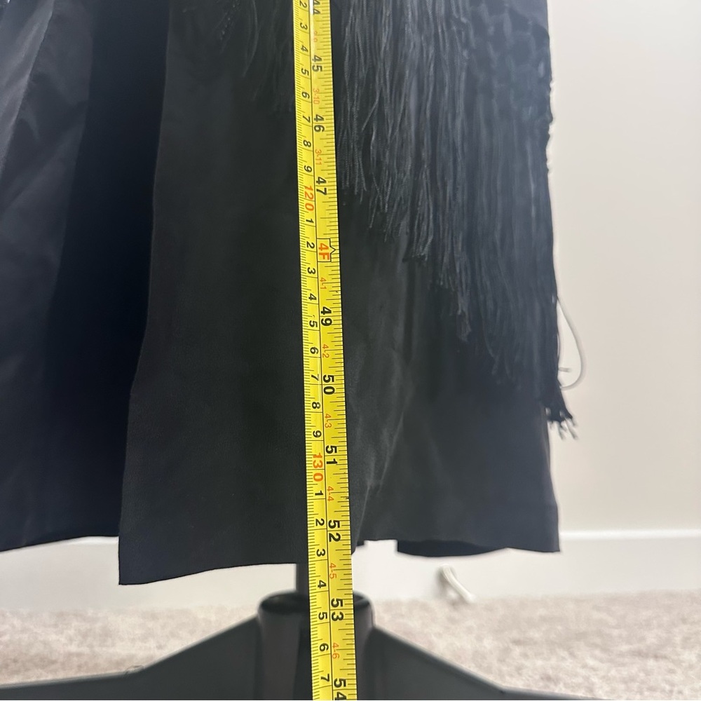 Sue Wong Vintage Black Silk Maxi Dress with Floral Embroidery & Fringe - Picture 14 of 16